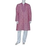 Indian Clothing Embroidered Cotton Kurta Pajama Size M Chest :38 (chgkp054)