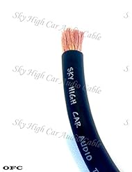 Speakers: OFC 2/0 Gauge AWG BLACK Power Ground Wire Sky High Car Audio Sold By The Foot ft - Sky High Car Audio