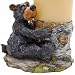 Willie Black Bear Hugging a Birch Stump Candle Holder 5"