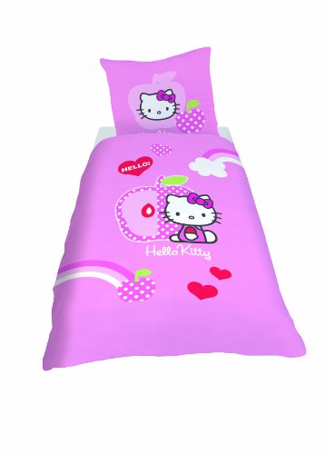 CTI 039549 Bettw&auml;sche Hello Kitty Apple / Linon / 135 x 200 + 80 x 80 cm