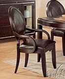 Set of 2 Dining Arm Chairs Wenge Finish