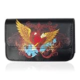 Leather Pouch Protective Carrying Cell Phone Case for BlackBerry Torch 9800 Curve 3G 9300 9330 Curve 8330 8300 8520 8530 8900 Bold 9700 9780 / ZTE MSGM8 II Cricket / HTC Pure / LG Octane Verizon Vu Plus enV3 VX-9200 Rumor Touch GM730 / Motorola Bravo Flipside ATandT Defy T-Mobile / Palm Pixi / Pixi