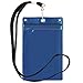 StoreSMART Sport - Zipper Passport Holder with Lanyard - Clear Plastic Front & Blue Plastic Back - SPCR1596ZIPS-BL-1