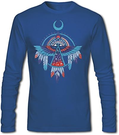 DIY Native American Thunderbird Pattern for Men's Long Sleeve T-Shirt X-Large Blue [BullsISS]