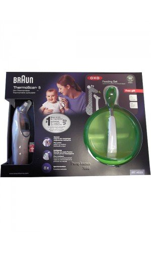 BRAUN Thermomètre auriculaire - Thermoscan IRT4520+ set repas offert