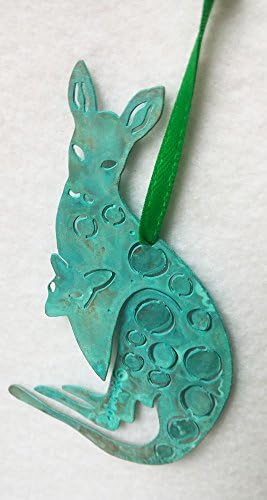Kangaroo Original Brass Ornament with Patina Finish for Holidays and all Season
