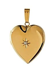 Heart Locket with Diamond Accent in 14k Yellow Gold