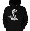 Mustang Cobra Logo Mens Sweatshirt, Officially Licensed FORD Mustang Mens Pullover Hoodie