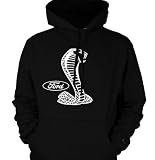 Mustang Cobra Logo Mens Sweatshirt, Officially Licensed FORD Mustang Mens Pullover Hoodie