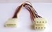 Computer Molex 4 Pin Power Supply Y Splitter Cable Free Shipping
