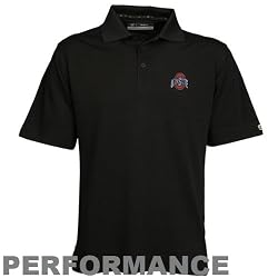 NCAA Cutter & Buck Ohio State Buckeyes Black DryTec Championship Polo