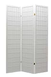 Asian Furniture - 70" Window Pane Japanese Shoji Privacy Screen Room Divider - 3 Panel White