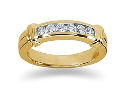 0.30 Channel Set Diamond Wedding band in 18k Yellow Gold