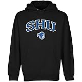 Seton Hall Pirates Black Logo Arch Applique Midweight Pullover Hoody