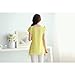 Anself Fashion Women Chiffon Blouse Floral Print Hollow Out Overlay Petal Sleeves Tops Yellow