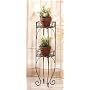 SCROLLED METAL 2 TIER PLANTER PLANT STAND SHELF UNIT
