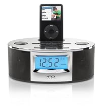 Homedics HMDX-C20 Speaker Dock for iPod with AM/FM Clock Radio and Nature Sounds, Silver