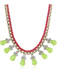 Steve Madden Neon Green Teardrop Necklace, 21"