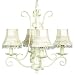 Harp 4 Light Chandelier with Skirt Dangle Ivory Shade