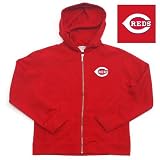 Cincinnati Reds MLB Girls Lucky Full Zip Hooded Jacket (Dark Red)