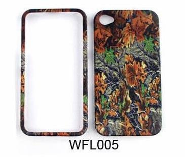 iPHONE4G HUNTER SERIES/CAMOUFLAGE/ CAMO WITH GREEN AND BROWN LEAVES SNAPON, CASE, COVER, FACEPLATE