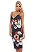 AX Paris Women's Strappy Floral Midi Bodyconblack Dress(Black Multi Flower, Size:4)