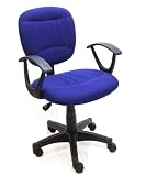 41 L%2BKdQ38L. SL160  Blue Fabric Office Chair w/Arms, Gas Lift & Great Student or Computer Chair