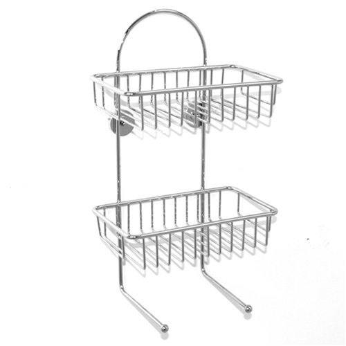 Roman Dietsche 649310 Duschablage mit Haken und zwei Etagen chrom