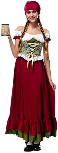 Hongyuanbb Women's Oktoberfest Costume Renaissance Halloween German Beer Maid Costume