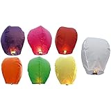 Sky Lanterns 60001ASST-20PK Chinese Sky Fly Fire Lanterns Wish Party Wedding Birthday, Multi Color