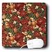 Lee Hiller Designs Holidays Christmas - Retro 50s Red Poinsettias with Gold Christmas Ornaments on B