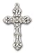 Sterling Silver Cross Pendant with Stainless Silver Heavy Curb Chain 24 inch
