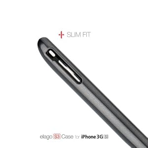 elago S3 EL-S3-GM Case for iPhone 3G, 3GS with Dock Adapter and Logo Film (Gun Metal)