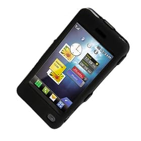 Brand New XYLO ACCESSORIES Black Hybrid Armor Hard Shell / Skin / Case for the LG GD510 POP Mobile Phone.