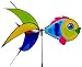 Go Fly a Kite - Wind Designs - Windwheel Garden Spinner - Blue Fish 30" x 36" tall