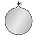 Kate and Laurel Yitro Round Industrial Rustic Metal Framed Wall Mirror, 23.5