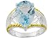 7.06CT BLUE TOPAZ STERLING SILVER AND 18KT OVER STERLING SILVER RING