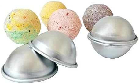 Aisila® Metal Bath Bomb Mold for DIY Bath Bombs-2 Sets 4 Half Sphere-Make 2x 2.56" Diameter Incredible Ball
