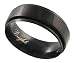 Stainless Steel High Polish Spinner Style Black Flat Band