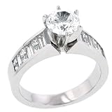 Princess Cut/Baguette Diamond Ring .71cttw (cz ctr)