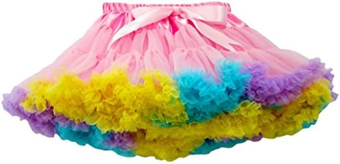 Buenos Ninos Girl's Mix-Color Dance Tutus Chiffon Pettiskirt Colorful Ruffle Size 1-2T