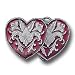 Pewter Belt Buckle - Western Double Heart