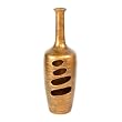 Handmade Decorative Ceramic Flower Accent Vase With Golden Brown Sheen