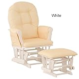 Stork Craft Hoop Glider and Ottoman, White/Yellow Gingham