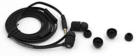 Honsenn,HS-P102,in-ear earphone,Black,flat tangle free cable with in-line microphone,for listening to music and making phone calls,stereo sound for iPhone,iPad,smartphone and most audio device