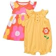 Carter's Orange Yellow Flowers Romper and Dress 2 Piece Set