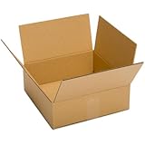 Pratt PRA0058 Recycled Corrugated Cardboard Single Wall Standard Flat Box with C Flute, 12" Length x 12" Width x 3" Height, (Pack of 25)