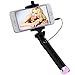 Balichun Wired Selfie Stick with Rotatable Extendable Clamp - Pink
