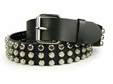 Snap on Bullet Head Studded Hardware Leather Belt