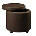 Storage Microfiber Ottoman - Brown